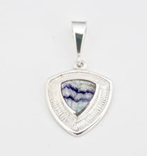 Load image into Gallery viewer, Blue John Pendant in Textured Silver