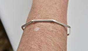 Solid Silver Octagon Bangle 3mm D Shape