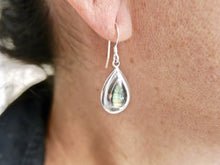 Load image into Gallery viewer, Labradorite &amp; Silver Drop Earrings