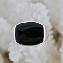 Load image into Gallery viewer, Whitby Jet Ring Cushion Shape