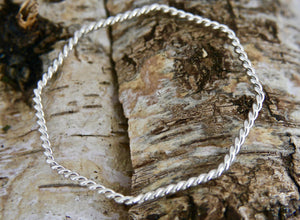 Silver Wire Bangle Octagon Shape