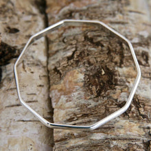 Load image into Gallery viewer, Silver Decagon Bangle 5mm D Shape
