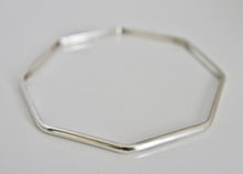Load image into Gallery viewer, Solid Silver Octagon Bangle 3mm D Shape