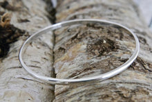 Load image into Gallery viewer, Set of 3 Silver Bangles 3mm D-Shape