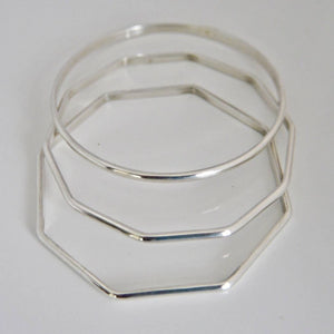 Set of 3 Silver Bangles 3mm