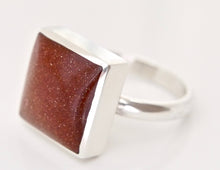 Load image into Gallery viewer, Goldstone Square Ring in Silver