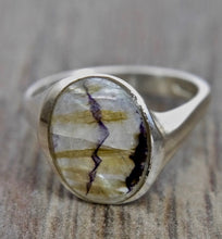 Load image into Gallery viewer, Blue John Oval Silver Ring