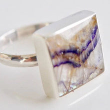 Load image into Gallery viewer, Blue John Square Ring in Silver