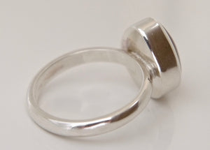Goldstone Silver Ring Peardrop Design