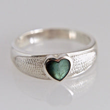 Load image into Gallery viewer, Silver Ring with Heart Shaped Labradorite
