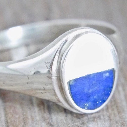 Gents Lapis Lazuli Silver Ring