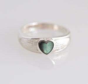 Labradorite Heart Silver Ring