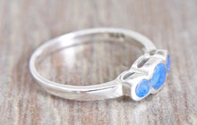 Load image into Gallery viewer, Lapis Lazuli Three Stone Silver Ring