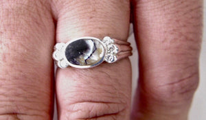 Blue John & Cubic Zirconia Silver Ring
