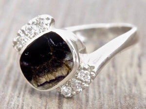 Blue John and Cubic Zirconia Silver Ring