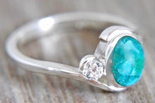 Load image into Gallery viewer, Blue Jasper &amp; Zirconia Silver Ring
