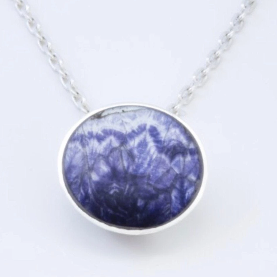 Blue John Round Pendant 12mm My Handmade Jewellery UK