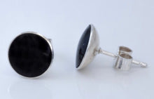 Load image into Gallery viewer, Whitby Jet Stud Earrings 9mm Round