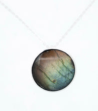 Load image into Gallery viewer, Labradorite Round Silver Pendant