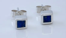 Load image into Gallery viewer, Lapis Lazuli Square Stud Earrings