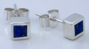 Lapis Lazuli Square Stud Earrings