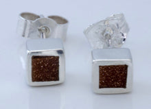 Load image into Gallery viewer, Goldstone Square Stud Earrings