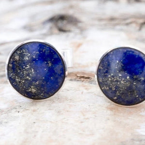 Lapis Lazuli Earrings 7mm Round