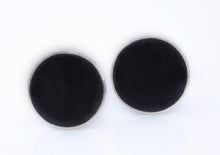 Load image into Gallery viewer, Whitby Jet Stud Earrings 9mm Round