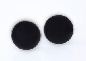 Whitby Jet Stud Earrings 9mm Round