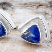 Load image into Gallery viewer, Lapis Lazuli Triangle Stud Earrings