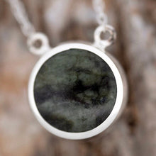 Load image into Gallery viewer, Connemara Marble Revsible Pendant with Jet