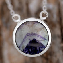 Load image into Gallery viewer, Blue John and Labradorite Double Sided Round Pendant