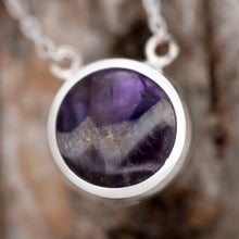 Load image into Gallery viewer, Amethyst Reversible Pendant with Whitby Jet