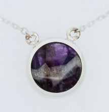 Load image into Gallery viewer, Amethyst Lace &amp; Jet Double Sided Round Pendant
