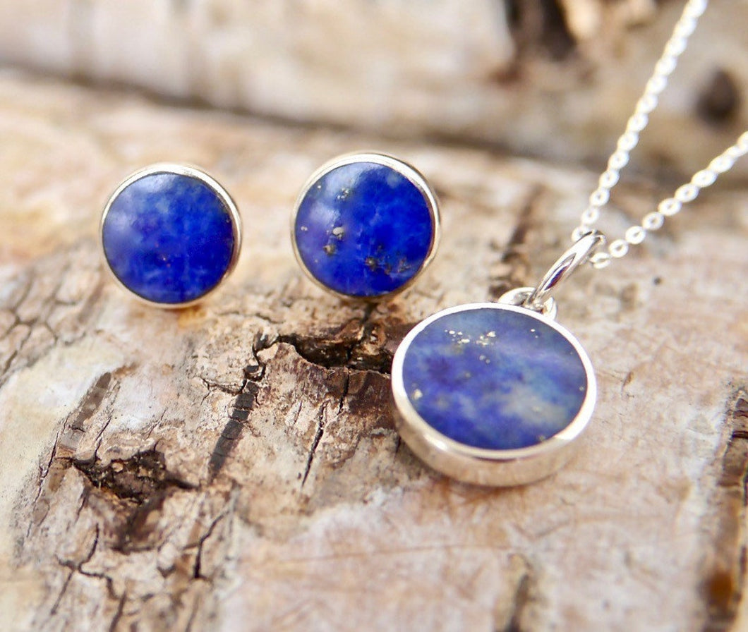 Lapis Lazuli Pendant & Earrings Gift Set